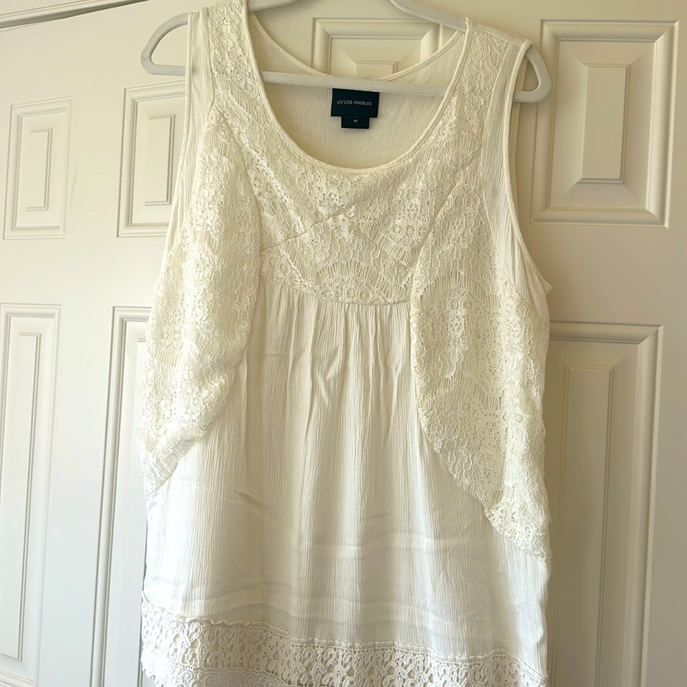 Sleeveless top off white